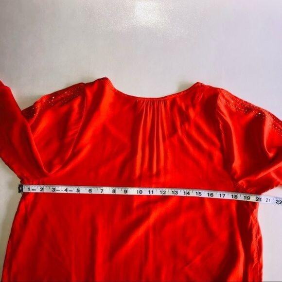Jennifer Lopez Women's Sequin Orange Blouse Sz M - Picture 10 of 15